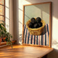 Black Truffle – on Striped Tablecloth, Mushrooms Still Life, clean layout with no caption