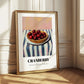Cranberry – on Striped Tablecloth, Berries Poster