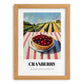 Cranberry – Green Valley Landscape, Berries Still Life, set in oak frame