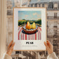 Pear – Green Valley Landscape, Fruit Still Life, styled in a charming Paris street view