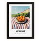 Apricot – Valley Café Scene, Fruit Poster, in sleek black frame