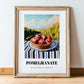 Pomegranate – Green Valley Landscape, Fruit Wall Decor, in wooden frame leaning on the floor