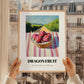 Dragon Fruit – Valley Café Scene, Fruit Poster, styled in a charming Paris street view