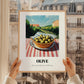 Olive – Green Valley Landscape, Vegetable Painting, styled in a charming Paris street view