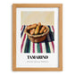 Tamarind – on Striped Tablecloth, Vegetable Still Life, set in oak frame