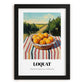 Loquat – Green Valley Landscape, Vegetable Painting, in sleek black frame