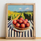 Rambutan – Valley Café Scene, Vegetable Wall Decor, no-text version framed in wood