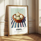 Onion – on Striped Tablecloth, Vegetable Print