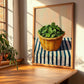 Spinach – on Striped Tablecloth, Vegetable Wall Decor, clean layout with no caption