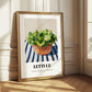 Lettuce – on Striped Tablecloth, Vegetable Wall Decor