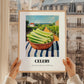 Celery – Green Valley Landscape, Vegetable Wall Decor, styled in a charming Paris street view