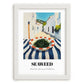 Seaweed – White village Urban Café Scene, Fresh Herbs Still Life, placed in minimal white frame