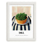 Dill – on Striped Tablecloth, Fresh Herbs Wall Decor, placed in minimal white frame