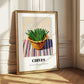 Chives – on Striped Tablecloth, Fresh Herbs Still Life
