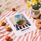 Oregano – White village Street Café Scene, Fresh Herbs Print, unframed on coastal sand