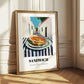 Sandwich – White village Urban Café Scene, British Food Painting