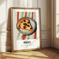 Pizza – on Striped Tablecloth, Italian Pizza Wall Decor 