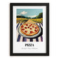Pizza – Hillside Café View, Italian Pizza Wall Decor, in sleek black frame