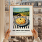 Macaroni And Cheese – Hilltop Café Scene, American Pasta Painting, styled in a charming Paris street view