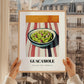 Guacamole – on Striped Tablecloth, Mexican Food Still Life, styled in a charming Paris street view