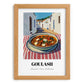 Goulash – White village Urban Café Scene, Hungarian Food Illustration, set in oak frame