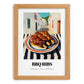 BBQ Ribs – White village Outdoor Café Scene, American Bbq Painting, set in oak frame