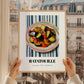 Ratatouille – on Striped Tablecloth, French Food Painting, styled in a charming Paris street view