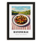 Ratatouille – Hilltop Table Scene, French Food Poster, in sleek black frame