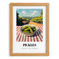 Pickles – Hilltop Table Scene, American Food Illustration, set in oak frame