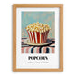 Popcorn – on Striped Tablecloth, American Food Painting, set in oak frame