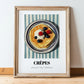 Crepes – on Striped Tablecloth, French French Pastry Still Life, in wooden frame leaning on the floor
