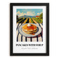 Pancakes With Syrup – Hilltop Table Scene, American Pastry Still Life, in sleek black frame