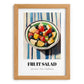 Fruit Salad – on Striped Tablecloth, American Food Still Life, set in oak frame