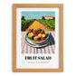 Fruit Salad – Hilltop Table Scene, American Food Wall Decor, set in oak frame