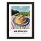Sourdough – Hillside Café View, American Food Wall Decor, in sleek black frame