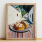 Multigrain Bread – White village Café on the Corner, American Food Still Life, no-text version framed in wood