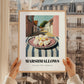 Marshmallows – English village Street Café Scene, American Dessert Wall Illustration, styled in a charming Paris street view