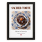 Sacher-Torte – Austrian Dessert Dish, Brasserie Illustration, in sleek black frame