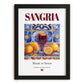 Sangria – Spanish Beverage Drink, Rooftop Terrace Poster, in sleek black frame
