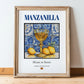 Manzanilla – Spanish Dessert Wine, Wine Bar Illustration, in wooden frame leaning on the floor