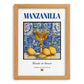 Manzanilla – Spanish Dessert Wine, Wine Bar Illustration, set in oak frame