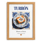 Turrón – Spanish Dessert Dish, Fine Dining Restaurant Art, set in oak frame