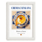 Crema Catalana – Spanish Dessert Dish, Restaurant Poster, placed in minimal white frame