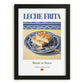 Leche frita – Spanish Dessert Dish, Farmhouse Kitchen Art, in sleek black frame