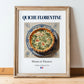 Quiche Florentine – French Dish, Tavern Still Life, in wooden frame leaning on the floor