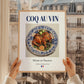 Coq au vin – French Stew Dish, Tavern Poster, styled in a charming Paris street view