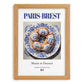 Paris-Brest – French Dessert Dish, Farmhouse Kitchen Poster, set in oak frame