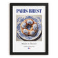 Paris-Brest – French Dessert Dish, Farmhouse Kitchen Poster, in sleek black frame