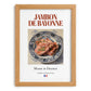Jambon de Bayonne – French Meat Dish, Tavern Print, set in oak frame