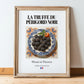 Black Périgord Truffle – French Ingredient Dish, Tavern Wall Art, in wooden frame leaning on the floor
